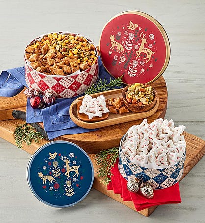 Assorted Holiday Snack Tins